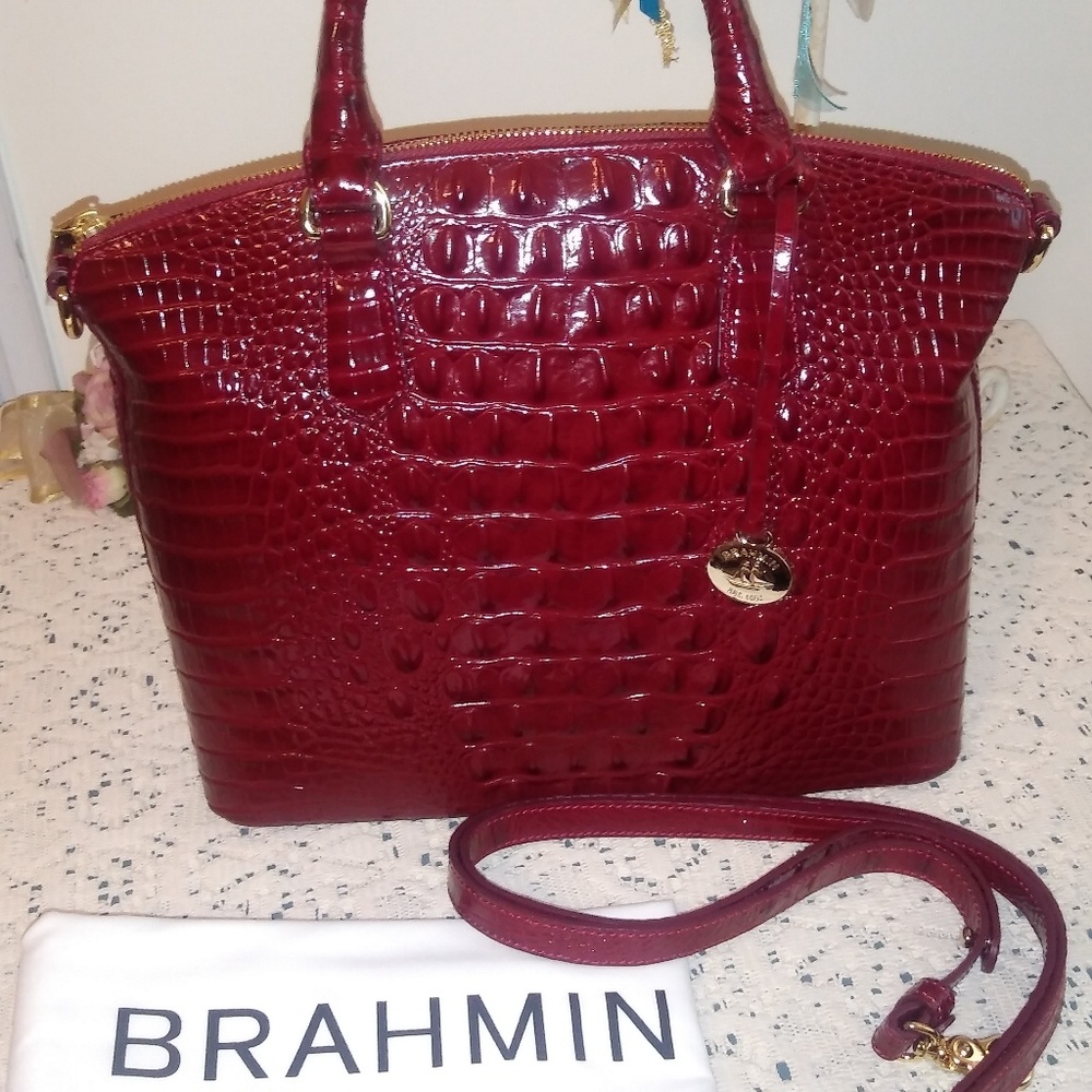 NWT Brahmin Chianti Red Duxbury Satchel